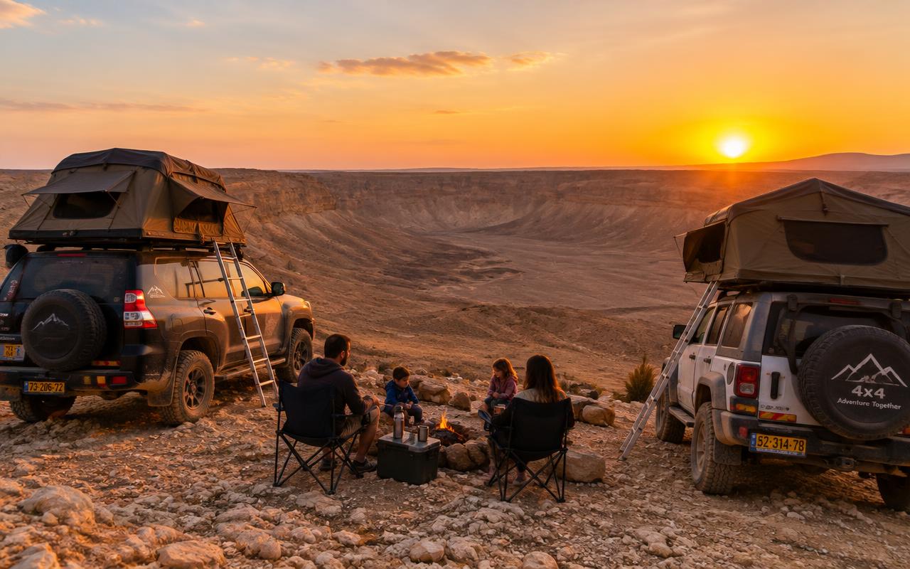 טיולי 4x4 בסופי שבוע בישראל: המדריך הגדול למסלולים, משפחות, אקסטרים ולינת שטח